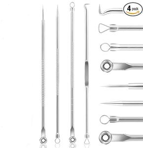 เครื่องมือกำจัดสิวเสี้ยน สิวอักเสบ สิวหัวขาว สิวหัวดำ คุณภาพสูง ทำจากสแตนเลส สำหรับการดูแลความงามส่วนบุคคล - Product Image 4