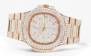 Ajuste de bisel de declaración de lujo Tono dorado Automático Lab Grown Diamond Relojes para hombres Moda antigua Premium Ocasiones de vidrio - Product Image 2