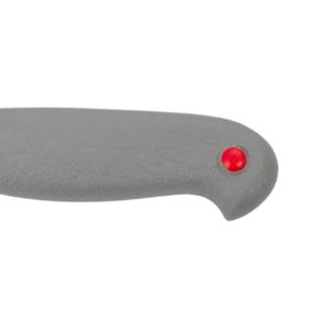Couteaux à désosser gris avec lame argentée fine et pointue, manche ergonomique avec point rouge et protège-doigts pour la découpe de volailles - Product Image 3