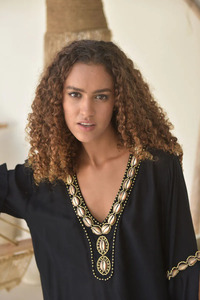 Vestido de Maternidad 2024 para Mujer, Talla Grande, Estilo Boho, Cuello en V Profundo, Manga Larga, Rayón, Adornado con Cuentas a Mano, Logotipo en la Espalda, Ecológico - Product Image 4