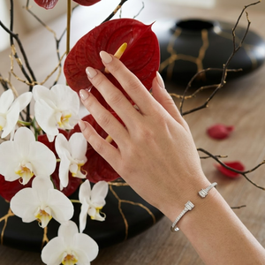 Hong Kong Supplier Personalize Top Quality Platinum White Gold Real Diamond Baguette <b>Bangle</b> <b>Bracelet</b> for Women - Product Image 5