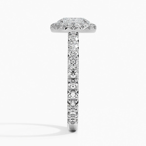 แหวน BOJ รุ่น 070 ทรงวงรี เงินแท้ 925 ประดับเพชร Estelle Halo Solitaire น้ำหนัก 2 กะรัต สี D ความสะอาด VVS1 มอยส์ซาไนต์ รับรองโดย GRA ราคาประหยัด - Product Image 3