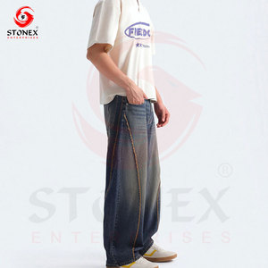 Jeans de Mezclilla para Hombre, Corte Ancho, Lavado Oscuro, Algodón Premium, Corte Regular, Ecológicos, Diseño Personalizado, Moda Urbana - Product Image 2