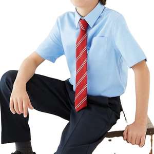 Nouveaux modèles d'uniformes scolaires britanniques de haute qualité en promotion, chemise bleu clair pour enfant, uniforme scolaire - Product Image 4