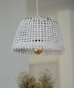 Handwoven Bamboo Pendant Light Whitewashed Boho Basket Lamp Natural Rattan <b>Ceiling</b> Light Eco Friendly Supplier - Product Image 6