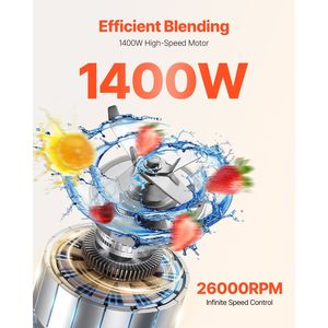 Robot da Cucina Multifunzione Professionale da 68 oz (2L) con Motore Potente da 1400W e Opzioni di Ricarica (Spina UK/US) - Product Image 2
