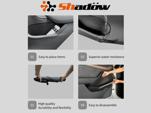 Accesorios para coche, caja de almacenamiento lateral para puerta, manija de puerta, reposabrazos, bandeja organizadora, puerta delantera y trasera para Tesla Model 3 - Product Image 2