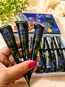 Kaveri Natural Organic Luxury Body Paint Mehndi Cone Deep Dark Stain Bridal Henna OEM ODM Wholesale Manufacturer India - Product Image 1