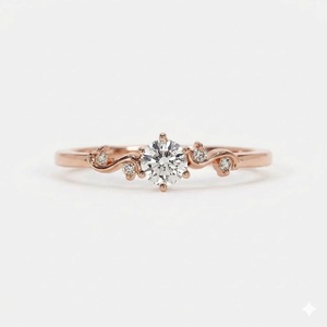 แหวนเพชรหมั้นทองคำแท้ 14K คุณภาพสูง คลาสสิก น้ำหนัก 0.29 กะรัต พร้อมเพชรทรงกลมเจียระไนบริลเลียนต์สี E ระดับความสะอาด VS จากแล็บ - Product Image 3