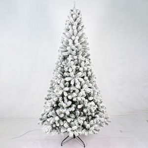 Albero di Natale Artificiale Innevato Non Illuminato da 120 cm con 233 Punte di Rami e Supporto in Metallo per Forniture Promozionali per Feste - Product Image 1