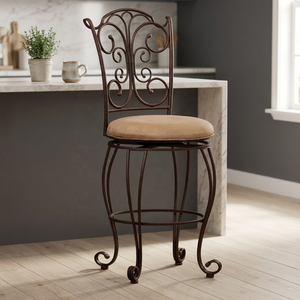 Wrought iron wooden <b>stool</b> Round wooden living <b>stool</b> Iron wood accent chair Rustic living room <b>stool</b> - Product Image 2