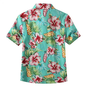 เสื้อเชิ้ตฮาวายสำหรับผู้ชายใส่หน้าร้อน พิมพ์ลายได้ตามต้องการ แขนสั้น ปกคอเสื้อพับได้ ติดกระดุม - Product Image 4