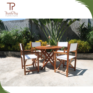 Gazebo moderne en bois massif, mobilier de salle à manger extérieur contemporain, tables et 4 chaises, écologique, durable, facile à nettoyer, hôtel, restaurant - Product Image 1
