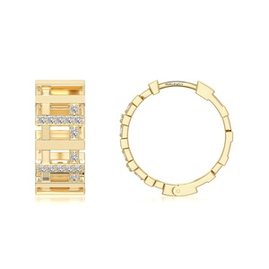 Pendientes de Aro con Diamantes Cultivados en Laboratorio con Corte Geométrico, Chapados en Rodio, Oro de 10K, 14K, 18K, Plata de Ley 925 y 935 para Boda - Product Image 2