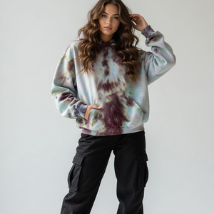 Sudadera con capucha extragrande con estampado tie-dye personalizado Glory para ropa urbana, 100% algodón, calidad premium, OEM, sudaderas al por mayor para unisex - Product Image 5