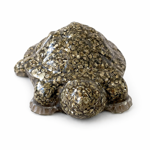 Figurine de tortue en pyrite naturelle sculptée, pierre d'énergie Feng Shui pour la richesse, la chance et la guérison, décoration, cadeau de Gujarat Asy Crystal - Product Image 5