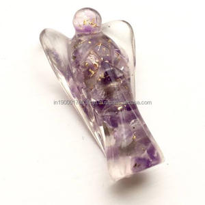 คริสตัลหินธรรมชาติรักษามือที่ต้องการชิปอะเวนจูรีน orgonite orgone ANGEL