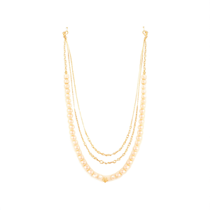 18K Gold Plated Pearl Necklace Set-Trendy Designer Jewelry for Party - Product Image 2