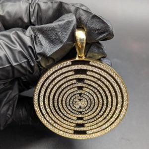 Colgante de Diamantes con Diseño de Cruz Geométrica, Joyería Hiphop para Hombre, Amuleto, Regalo - Product Image 1