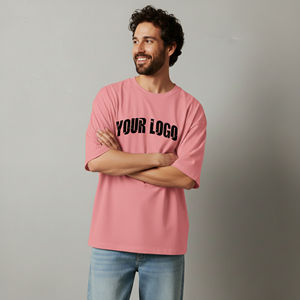 Nouveauté 2026 : T-shirt homme personnalisé avec logo imprimé, coupe oversize, style hip-hop, éco-responsable, épaules tombantes, ample et respirant - Product Image 6