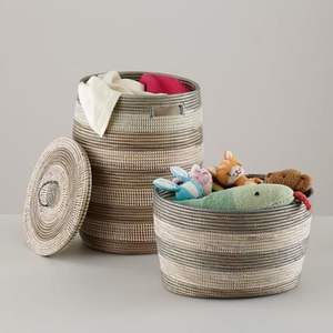 Nouveau panier en jonc de mer tressé à la main Vintage multifonctionnel Vietnam paniers à linge durables et durables pour salon et chambre à coucher - Product Image 3