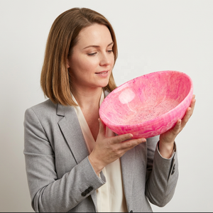 Handmade Polished <b>Pink</b> Resin Enamel <b>Bowl</b> Classic Design Eco-Friendly Stocked for Food Serving Gifting - Product Image 1
