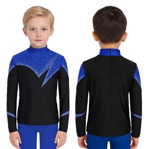 Trajes de patinaje artístico para niños de 6 a 16 años, camisetas para presentaciones y competencias, trajes rojos de baile latino lírico. - Product Image 2