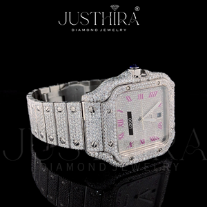 Reloj de Cuarzo Cuadrado de Lujo para Hombre, con Incrustaciones de Diamantes, Estilo Hip Hop, de Acero Inoxidable, Precio de Fábrica al por Mayor - Product Image 4