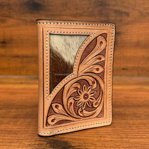 กระเป๋าสตางค์พับสามทบทำจากหนังแท้พิมพ์ลายโลโก้ได้ตามต้องการกระเป๋าสตางค์ธุรกิจใส่บัตรได้หลายใบคุณภาพสูงขายส่ง - Product Image 3