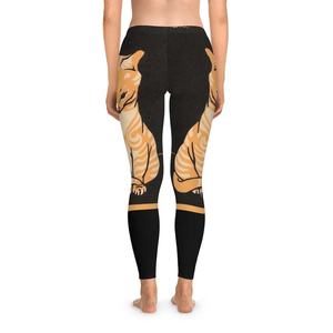 Leggings de yoga respirants et antibactériens extensibles dans quatre directions, avec logo personnalisé imprimé par transfert thermique, motif chat miel, vente en gros - Product Image 2