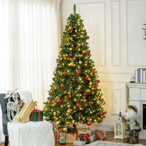 7.5 FT Pre-Lit Artificial Christmas Tree 500 Warm White LED <b>Lights</b> 1346 Tips Green Realistic <b>Branches</b> for Decorations 210 cm - Product Image 2
