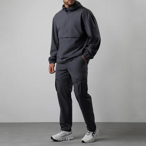 ชุดวอร์มแบบมีซิปครึ่งตัวสำหรับทุกเพศ  แบบกลับด้านได้ แห้งเร็ว เป็นมิตรกับสิ่งแวดล้อม ไซส์ใหญ่ ระบายอากาศได้ดี น้ำหนักปานกลาง ผ้าไนลอน สีพื้น - Product Image 2