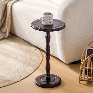 Solid Wood <b>Round</b> Side <b>Table</b>, <b>Small</b> Drink <b>Table</b> for <b>Small</b> Spaces, Modern End <b>Table</b> Accent Nightstand for Bedroom, Living Room, - Product Image 1