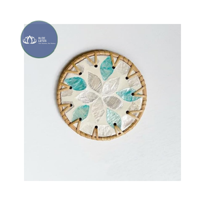 BEST SELLING Eco Friendly Modern Rattan Ceramic Coaster Round Heat Resistant <b>Table</b> Decor Wholesale - Product Image 1