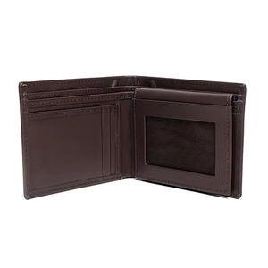 Wholesale Men's Premium Brown Genuine Leather <b>Wallet</b> Polyester Custom Business Card <b>Holder</b> Low MOQ High Quality Multi-Card Short - Product Image 1