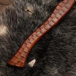 Custom Handmade <b>Axe</b> Head in Carbon Steel with Wood <b>Handle</b> Leather Sheath Industrial & DIY Grade 5in Blade 20in Overall Length - Product Image 2