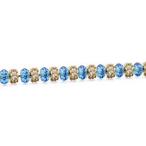 18K Solid Yellow Gold <b>Fine</b> <b>Ring</b> with 5mm Purple Amethyst Eternity Rondelle Wheel Bead - Product Image 5