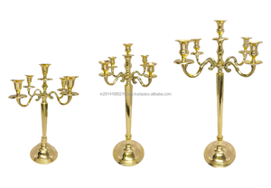 เชิงเทียนเชิงเทียน5แขนสีทองสำหรับตกแต่งบ้านฉลอง-งานแต่งงานวันเกิดอีสเตอร์วาเลนไทน์คริสต์มาส - Product Image 2