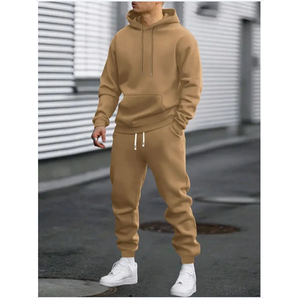 Ensemble de survêtement en coton 100% personnalisé de haute qualité, hiver, coupe ample, tricot 3D, sweat-shirt décontracté et pantalon de survêtement - Product Image 1