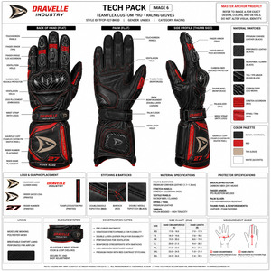 Gants de course moto professionnels en cuir véritable avec protection des articulations en fibre de carbone - Product Image 6