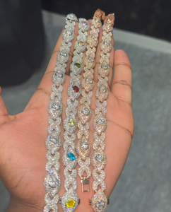 กำไลข้อมือทองคำ 18K ประดับเพชรทรงดอกไม้ พร้อมพลอยแฟนซีสีต่างๆ รูปทรงลูกแพร์ ได้รับการรับรอง เหมาะสำหรับทุกเพศ สวมใส่ได้ทุกวัน - Product Image 1