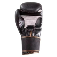 Gants de boxe noirs en PU, à doigts entiers, fermeture Velcro, pour entraînement, adultes, unisexe, design à boucle et crochets