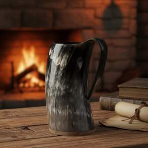 Taza Vikinga de Cuerno de Búfalo Real Personalizada de Alta Calidad con Estilo Feng Shui y Religioso, Diseño Artesanal y Duradero - Product Image 5
