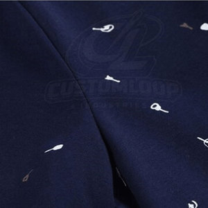 Polo à manches courtes pour homme de haute qualité, bleu marine, avec motif imprimé blanc, tissu respirant décontracté - Product Image 5