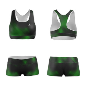 Conjunto de Yoga de 2 Piezas para Mujer, Tallas Grandes, con Logotipo Personalizado, Cintura Elástica, Shorts de Cintura Media, Transpirable, con Sujetador Deportivo de Alta Sujeción sin Mangas - Product Image 1