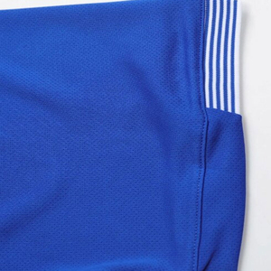 Ensemble de maillot de football bleu, col en V, manches courtes, uniforme d'équipe avec short blanc - Product Image 4