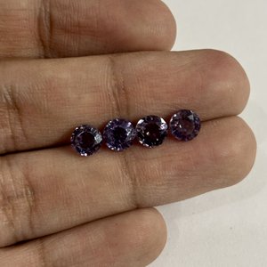 Alexandrite cultivée en laboratoire, pierre précieuse en vrac, saphir de forme ronde # 45 - Product Image 1