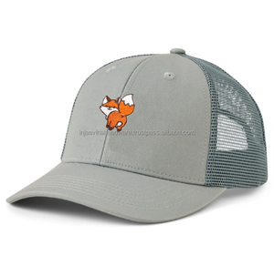 หมวกแก๊ปทรูเกอร์ผ้าตาข่ายด้านหลัง2D แผ่นปักโลโก้ที่กำหนดเองขอบโค้งเล็กน้อยสำหรับผู้ชายผู้หญิงโดย injae Vina บริษัทหมวกเวียดนาม - Product Image 3