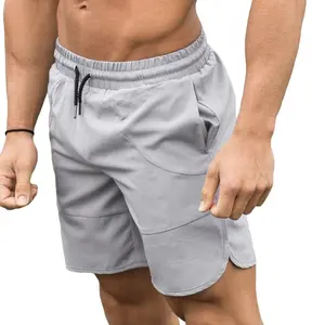 Grosir kustom kompresi keringat 2 in 1 desainer cetakan nilon Fitness Boxer Gym olahraga lari celana pendek pria