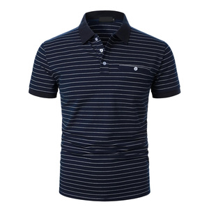 Vêtements d'entraînement pour hommes, chemises personnalisables, vêtements de golf performants, tricotés, imprimés numériquement, polyester respirant, poche, manches courtes - Product Image 2